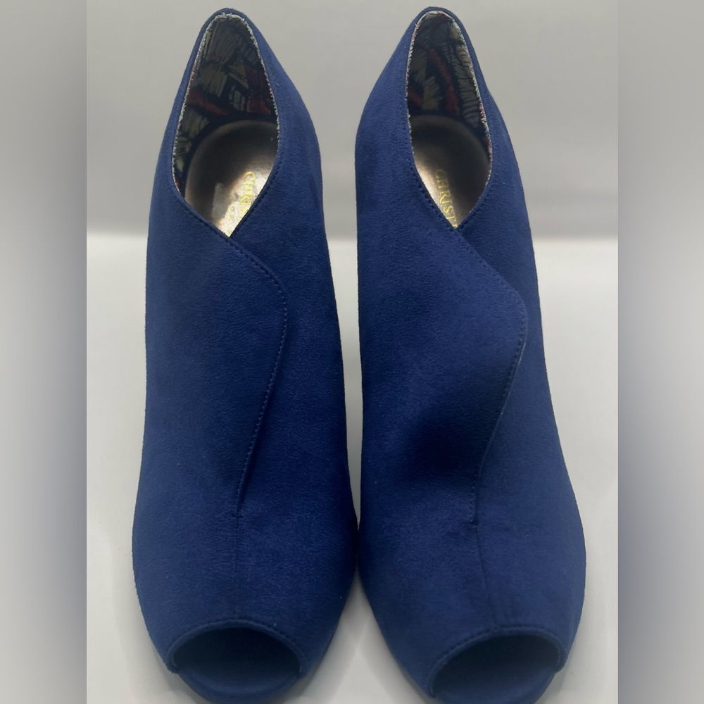 Christian Siriano Blue Peep Toe Heels
